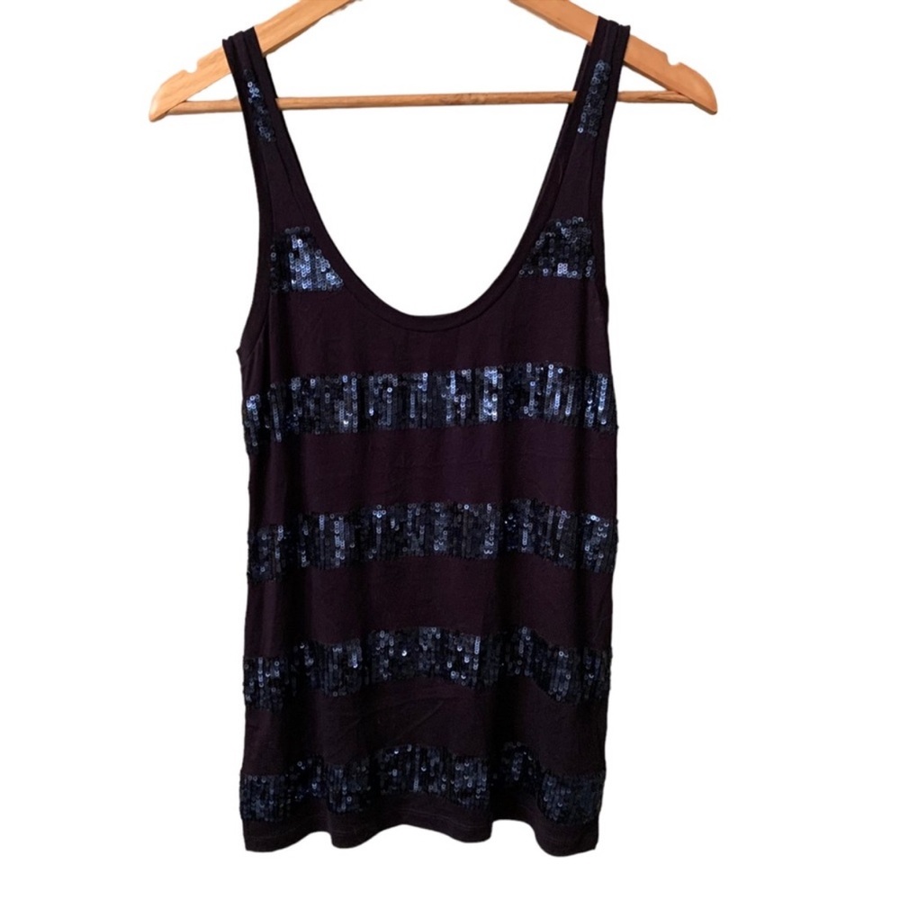 J. Crew Blue Sleeveless Sequin Top size Small